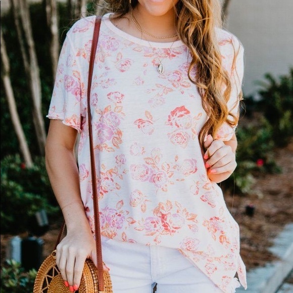 Free People Tops - NEW Free People Tourist Tee Floral Soft Graphic Tee Shirt - Size XS S M